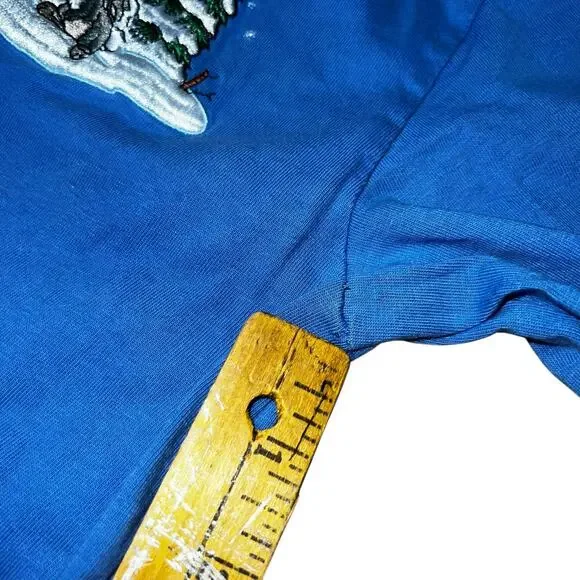 Vintage Disney Store Bambi Thumper Flower embroidered Holiday henley girl 10-12 - Picture 3 of 6